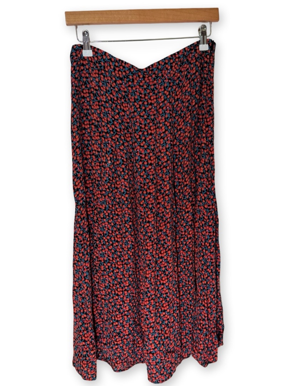 Zara Pleated Midi Skirt with double front slits